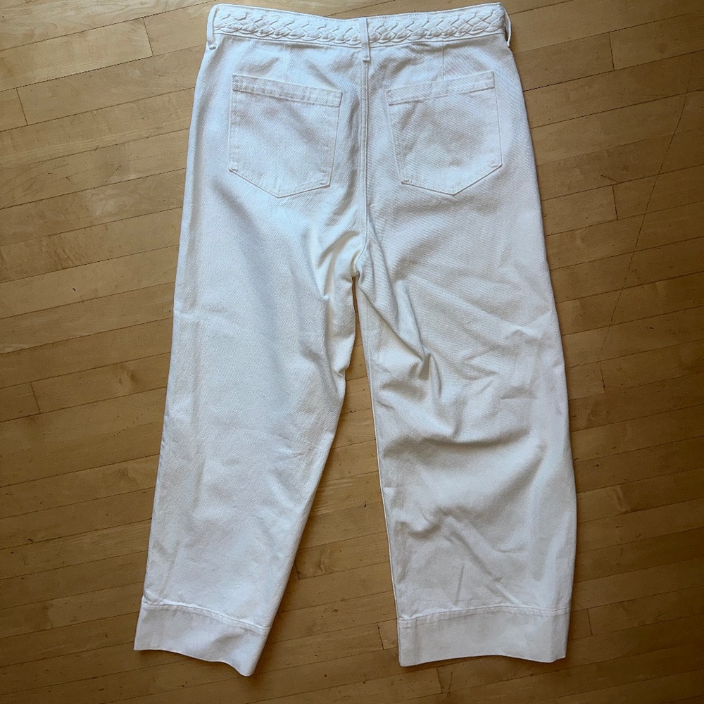 H&M light cream hi rise wide leg jeans, 14, PG1436 - Picture 8 of 9
